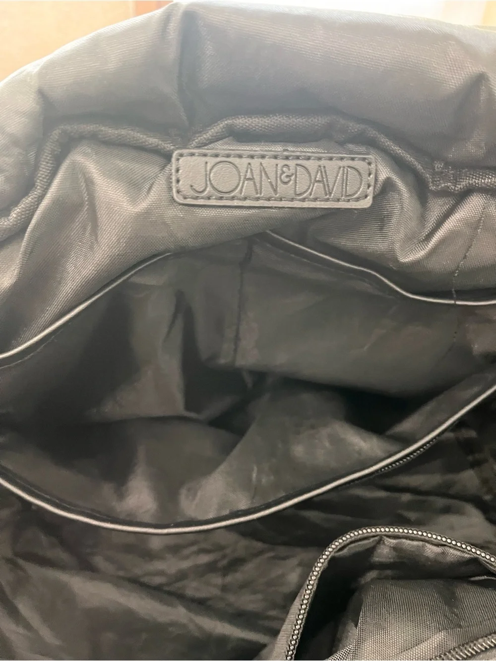 Joan & David Black Quilted Weekender Gym Duffel Bag Pockets Strap